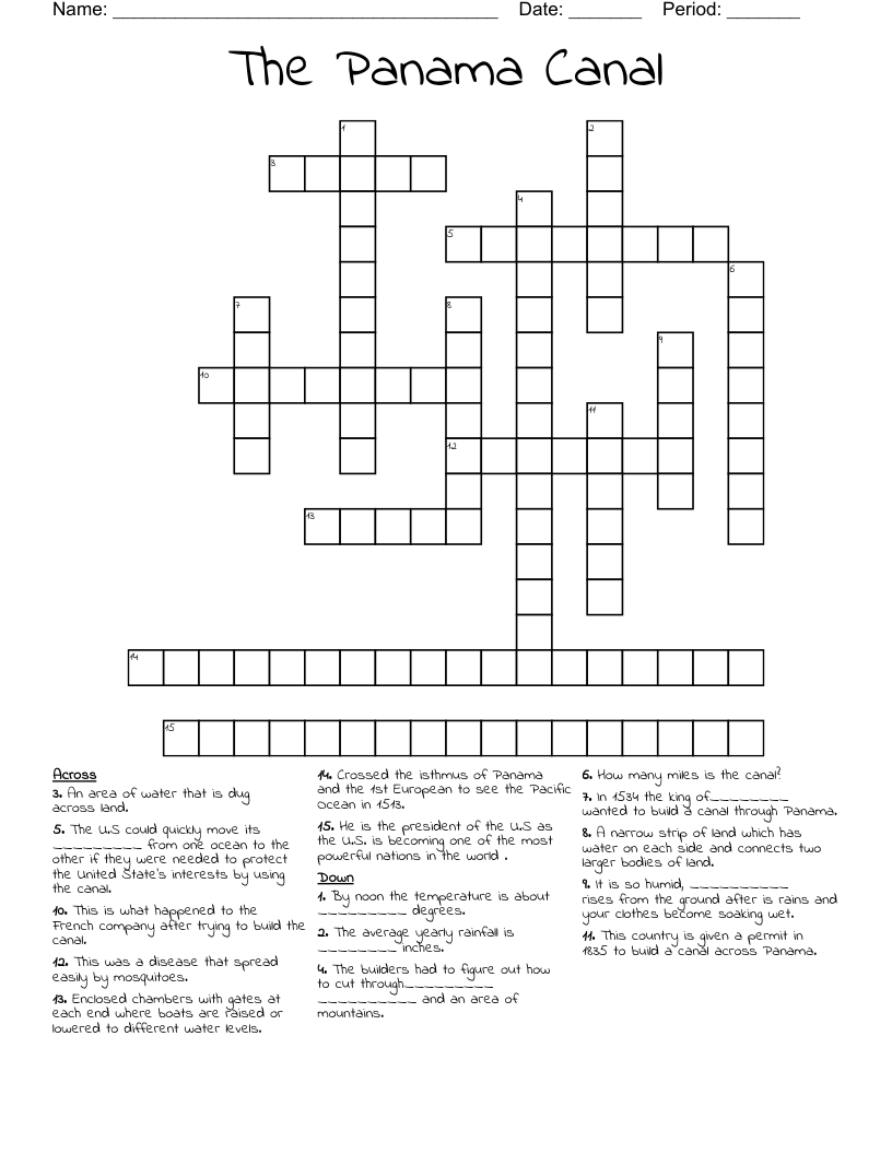 The Panama Canal Crossword