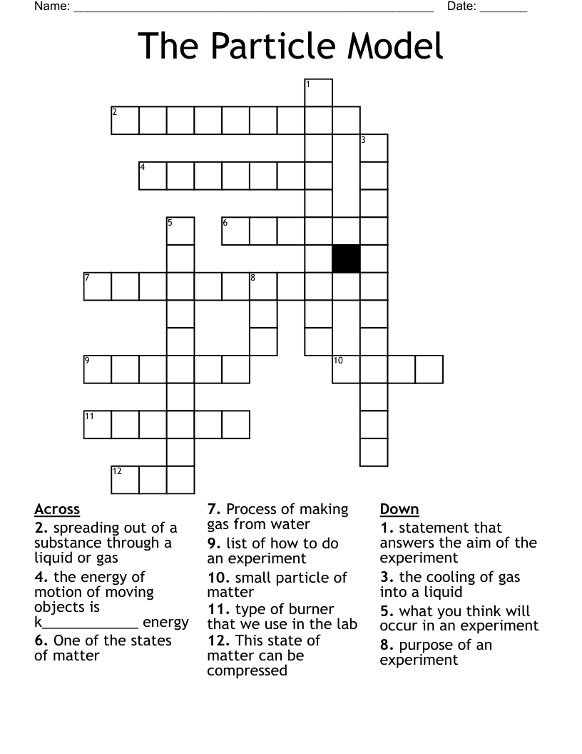 The Particle Model Crossword