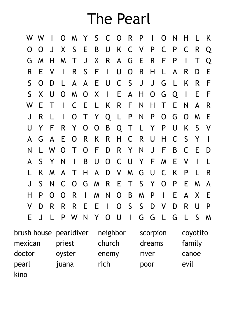 The Pearl Word Search