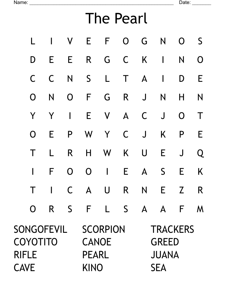 The Pearl Word Search