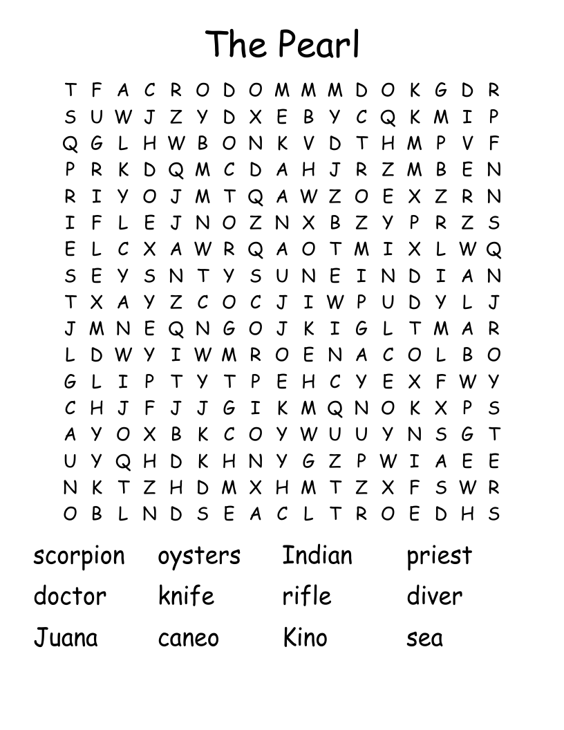 The Pearl Word Search
