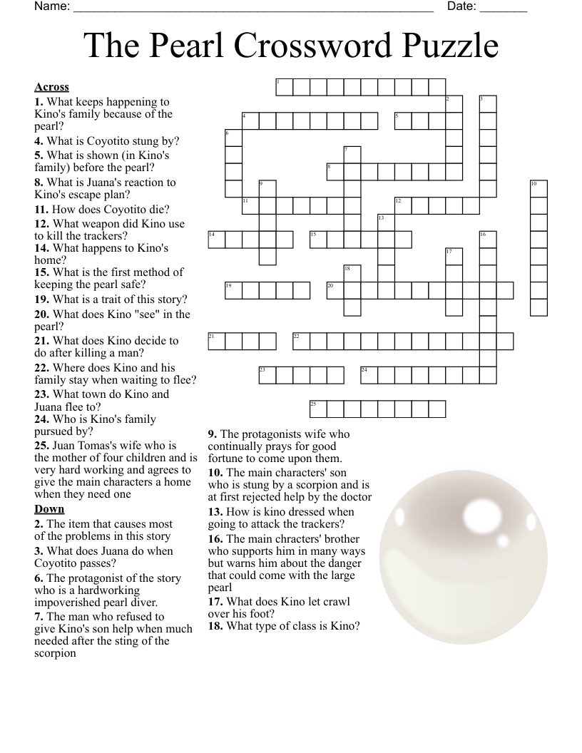 The Pearl Crossword Puzzle