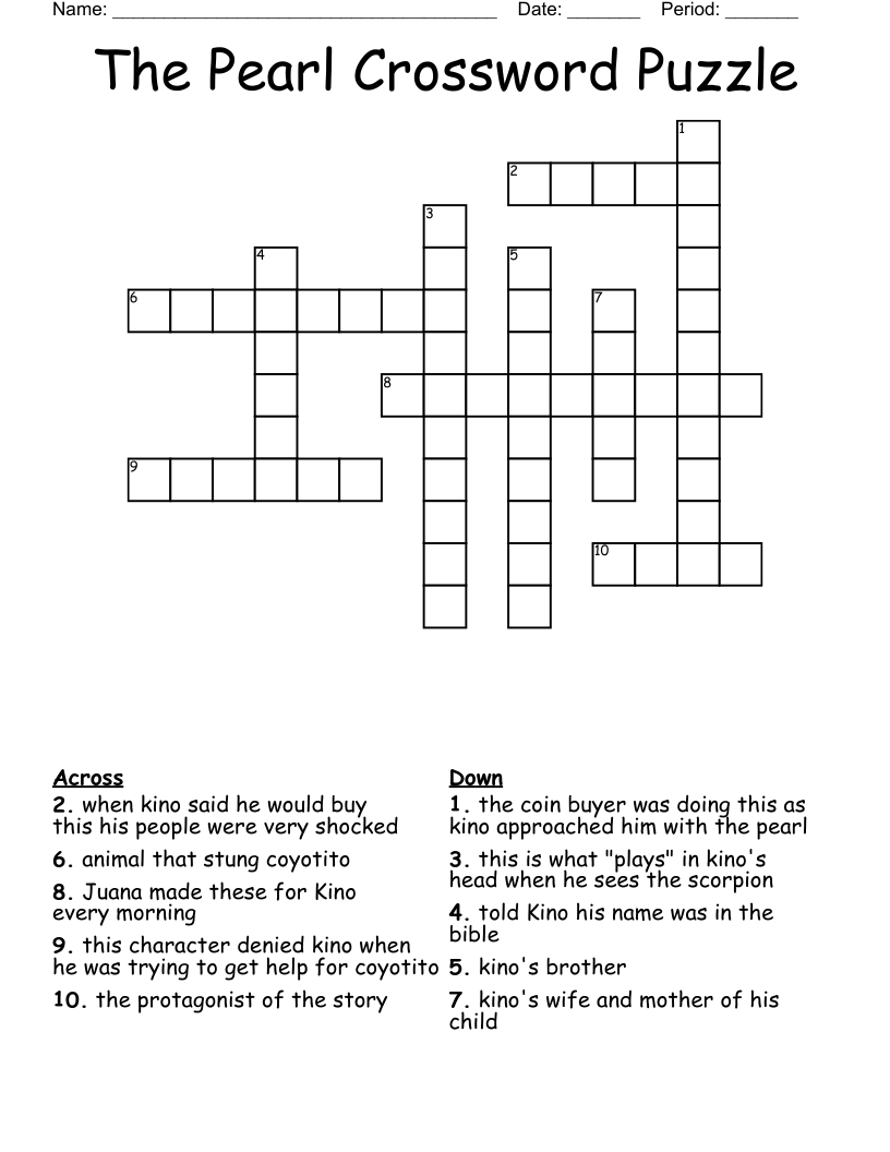 The Pearl Crossword Puzzle
