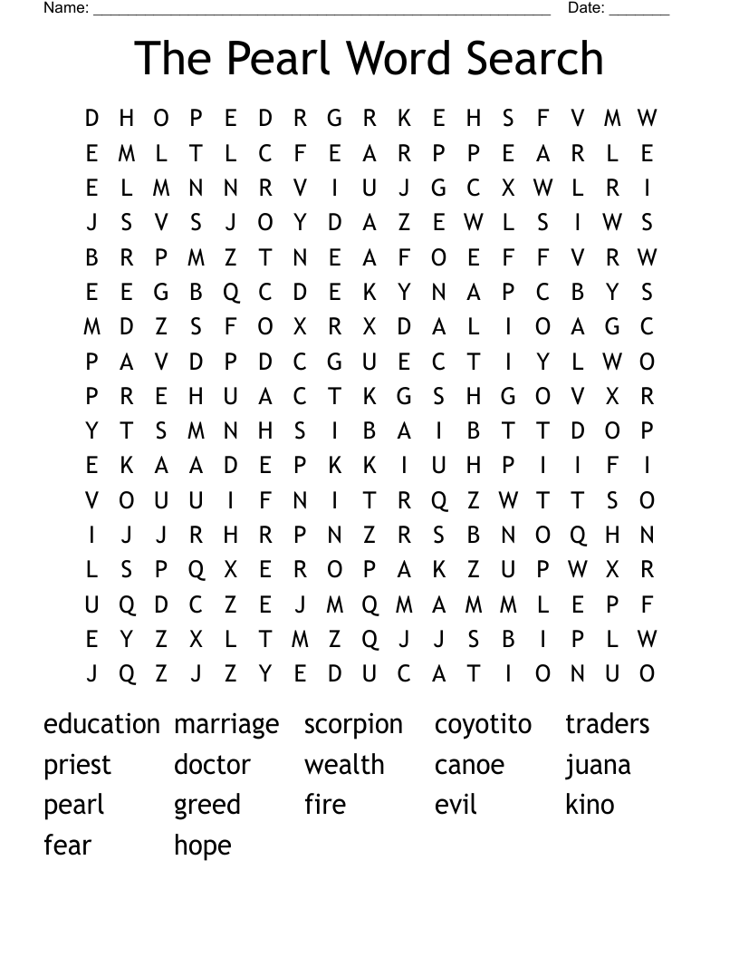 The Pearl Word Search