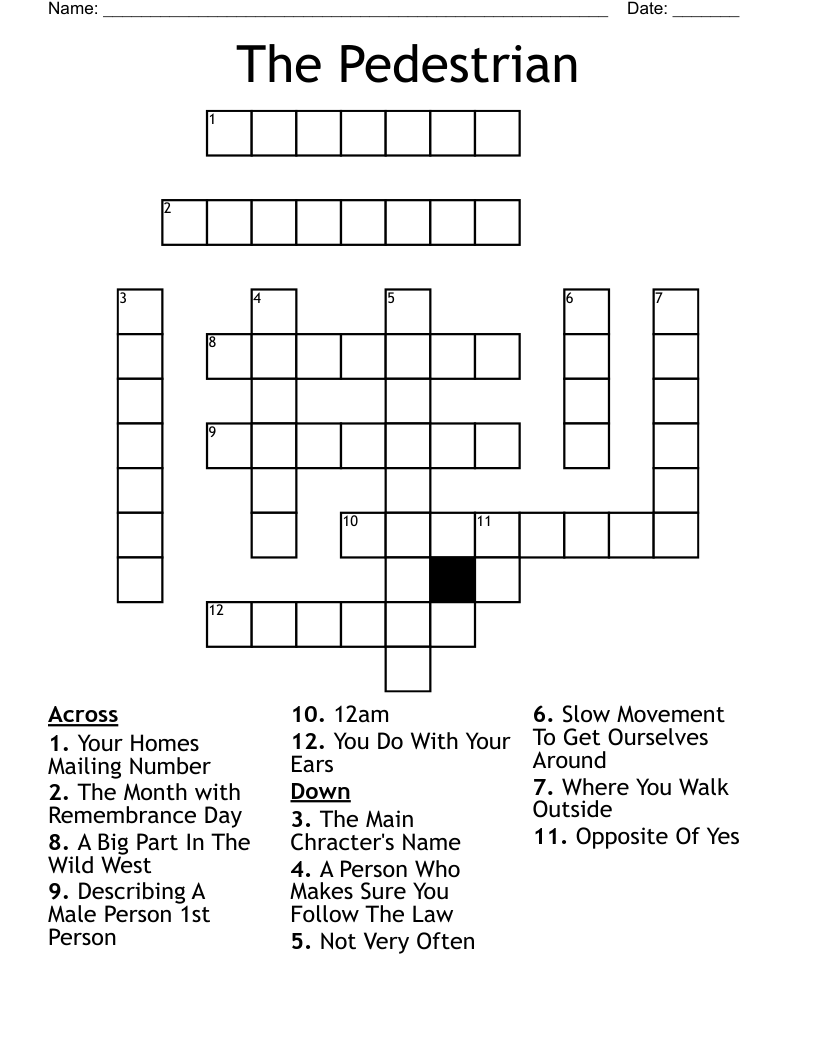 The Pedestrian Crossword