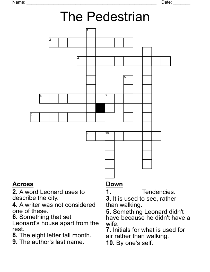 The Pedestrian Crossword