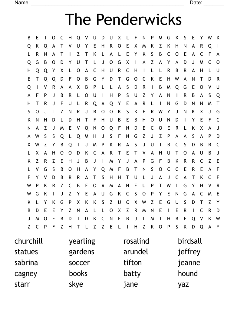 The Penderwicks Word Search