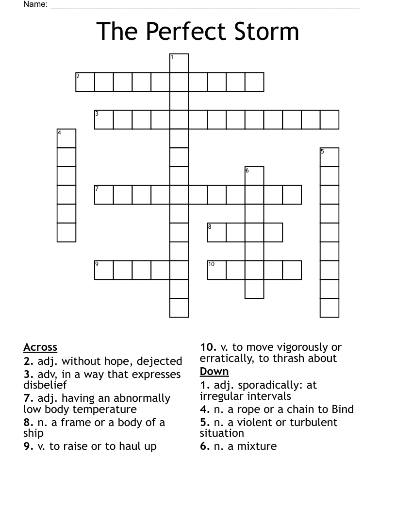 The Perfect Storm Crossword