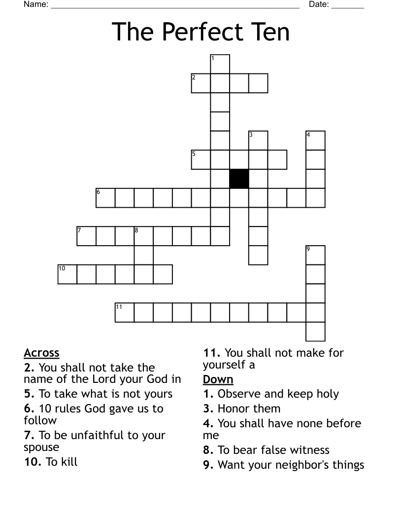 The Perfect Ten Crossword