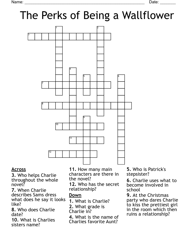 The Perks of Being a Wallflower Crossword