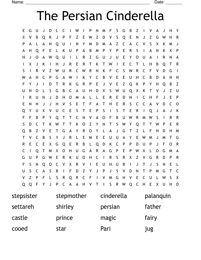 The Persian Cinderella Word Search