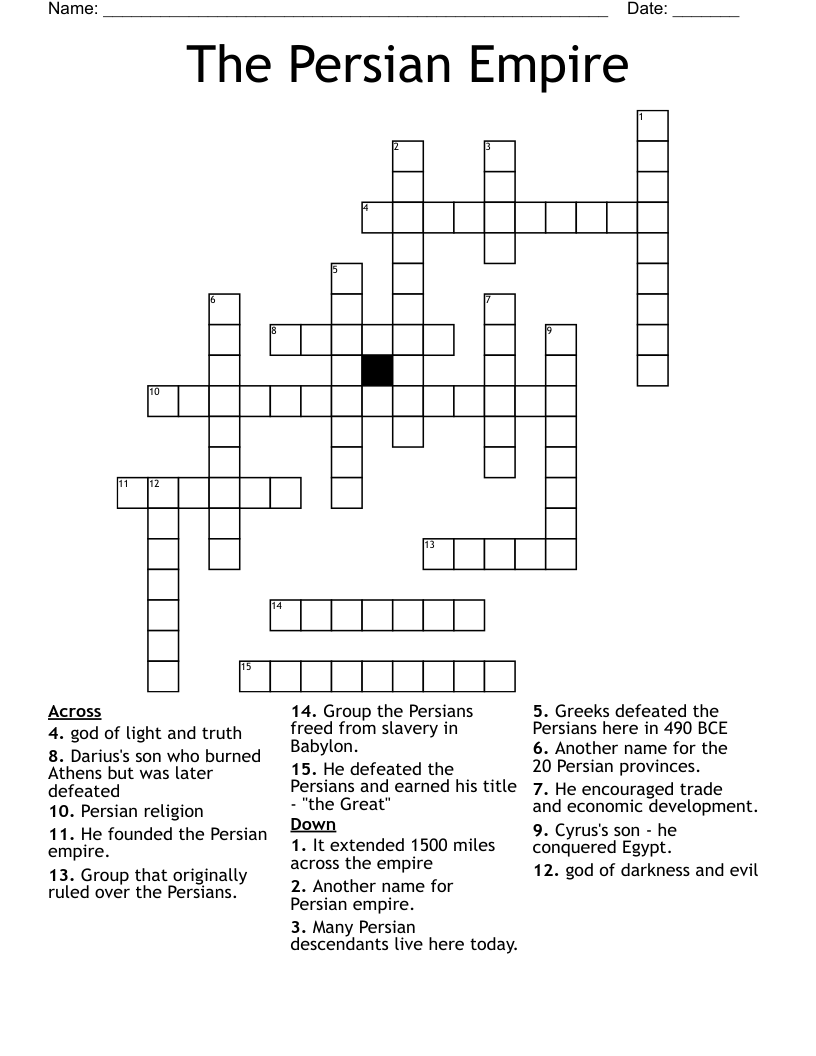 The Persian Empire Crossword