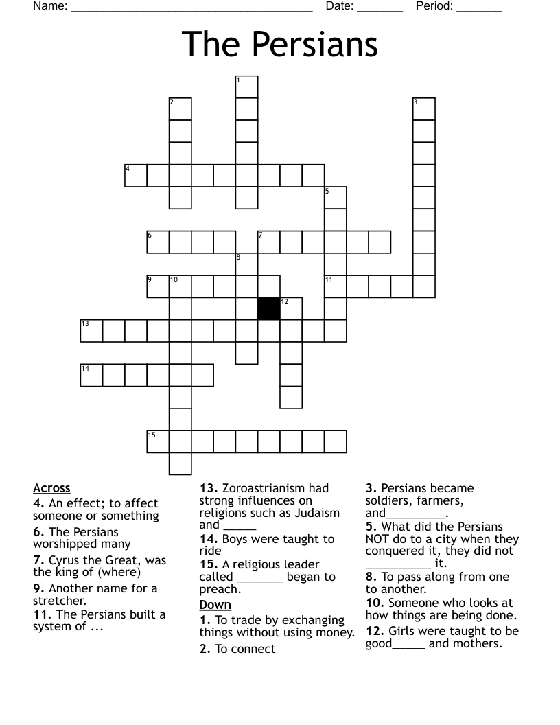 The Persians Crossword