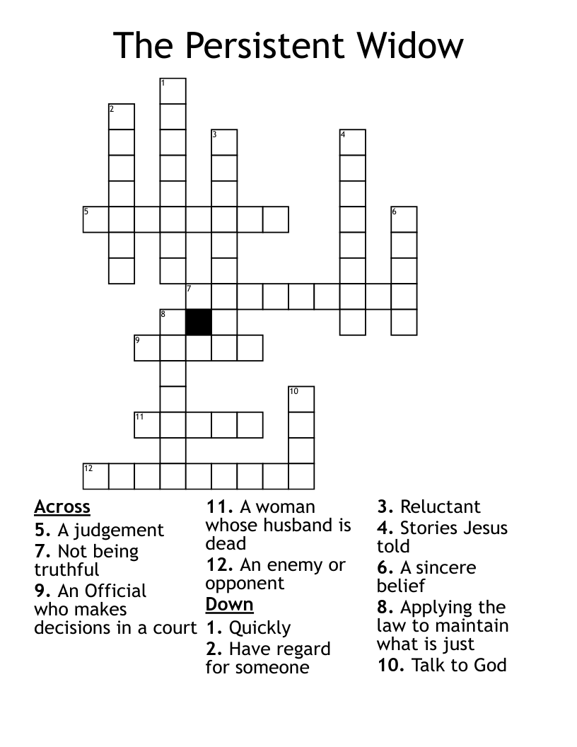 The Persistent Widow Crossword