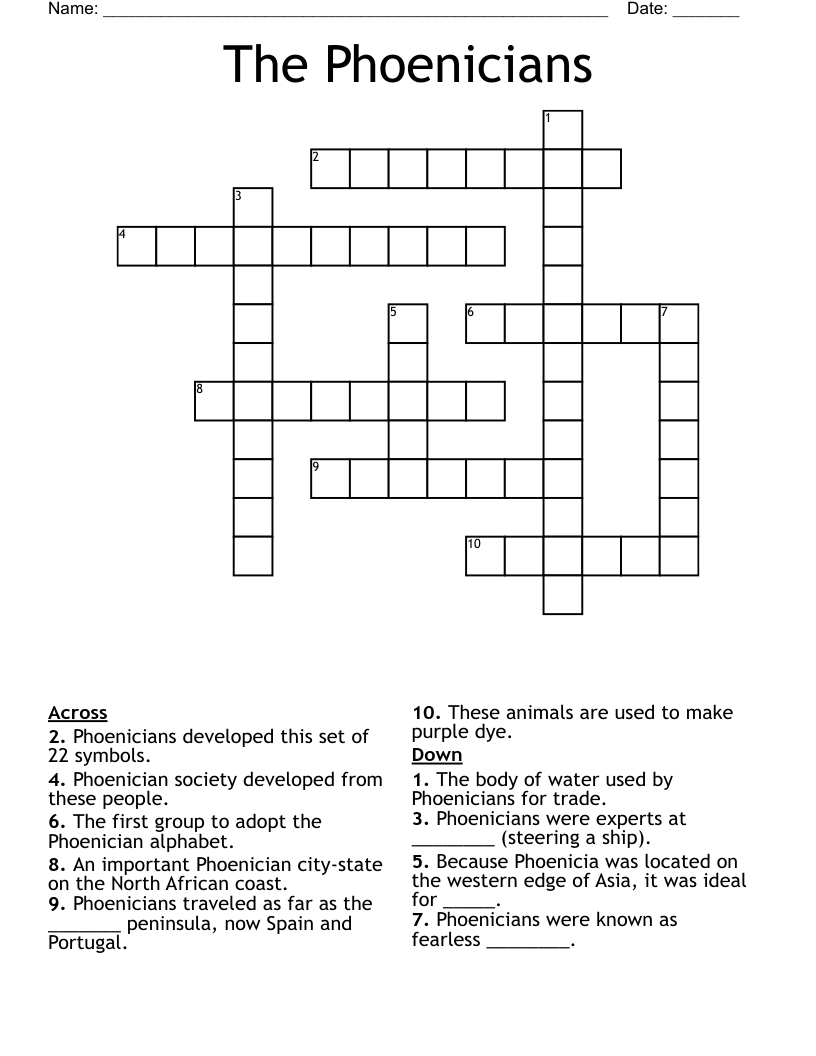 The Phoenicians Crossword
