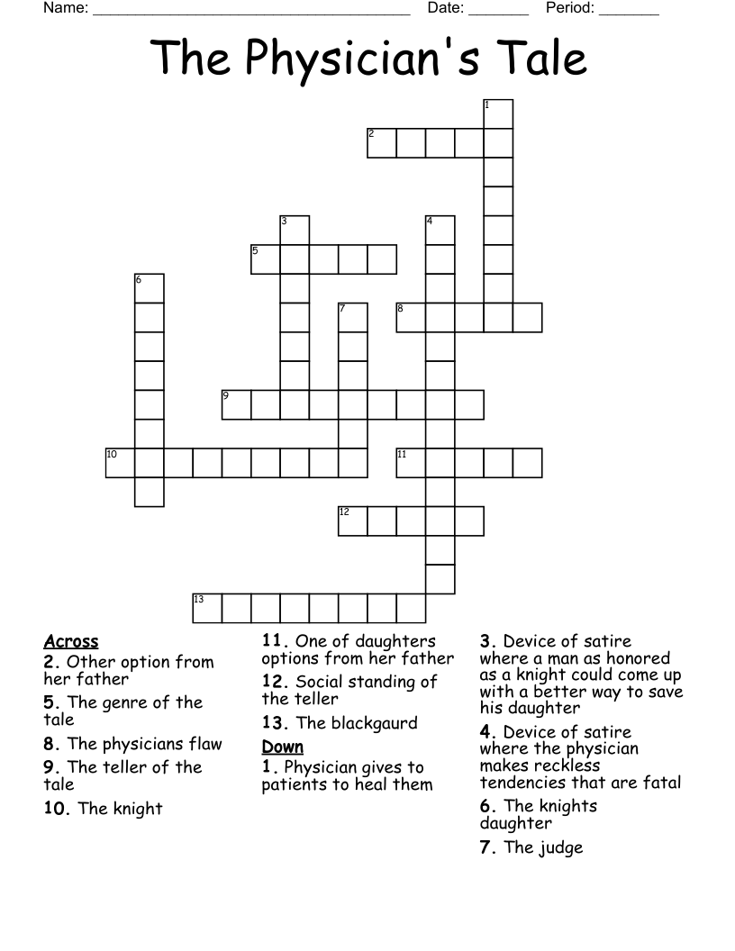 The Physician's Tale Crossword