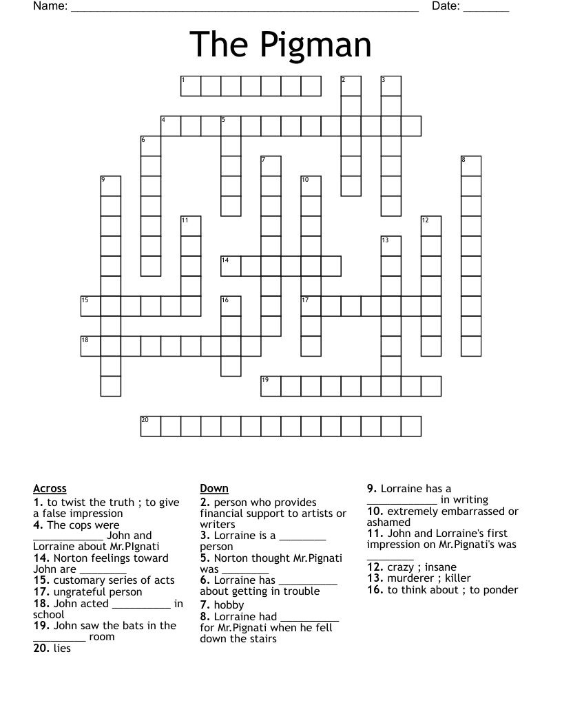 The Pigman Crossword