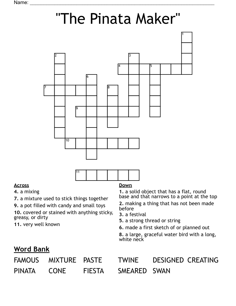 "The Pinata Maker" Crossword