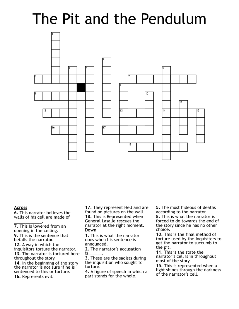 The Pit and the Pendulum  Crossword