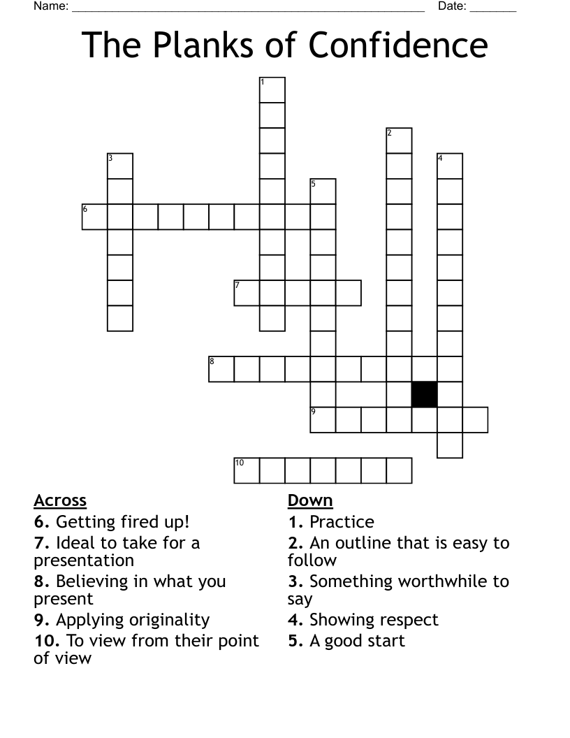 The Planks of Confidence Crossword