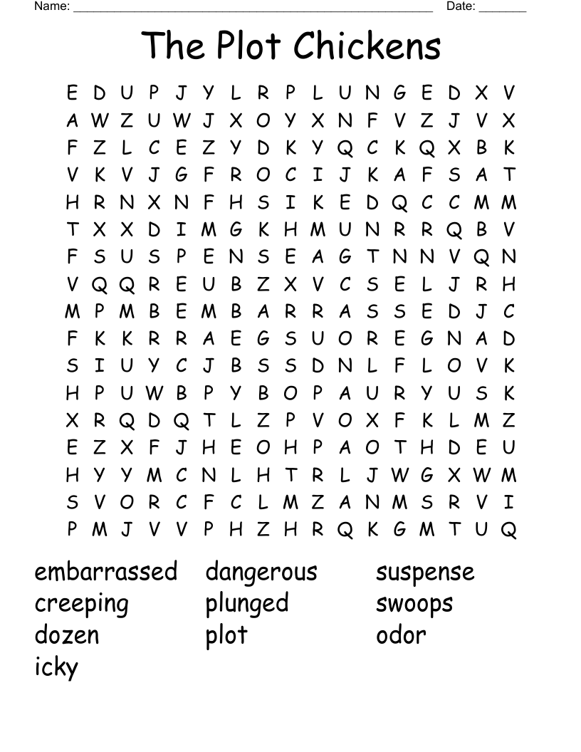 The Plot Chickens Word Search