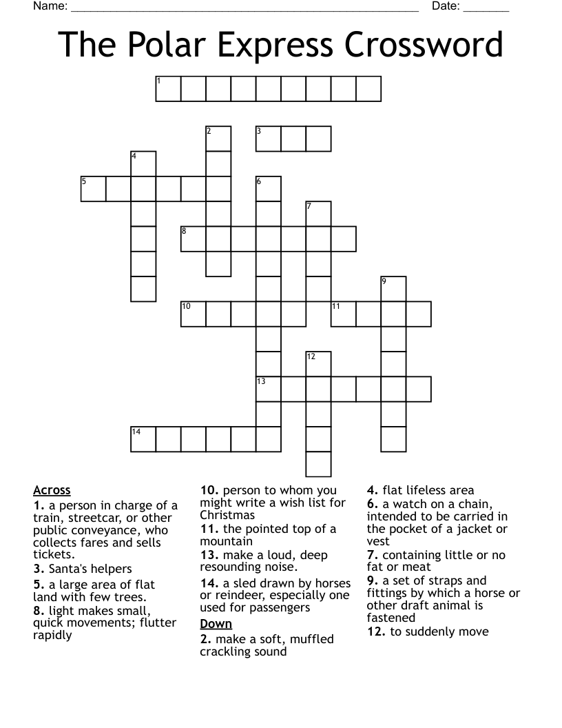 The Polar Express Crossword