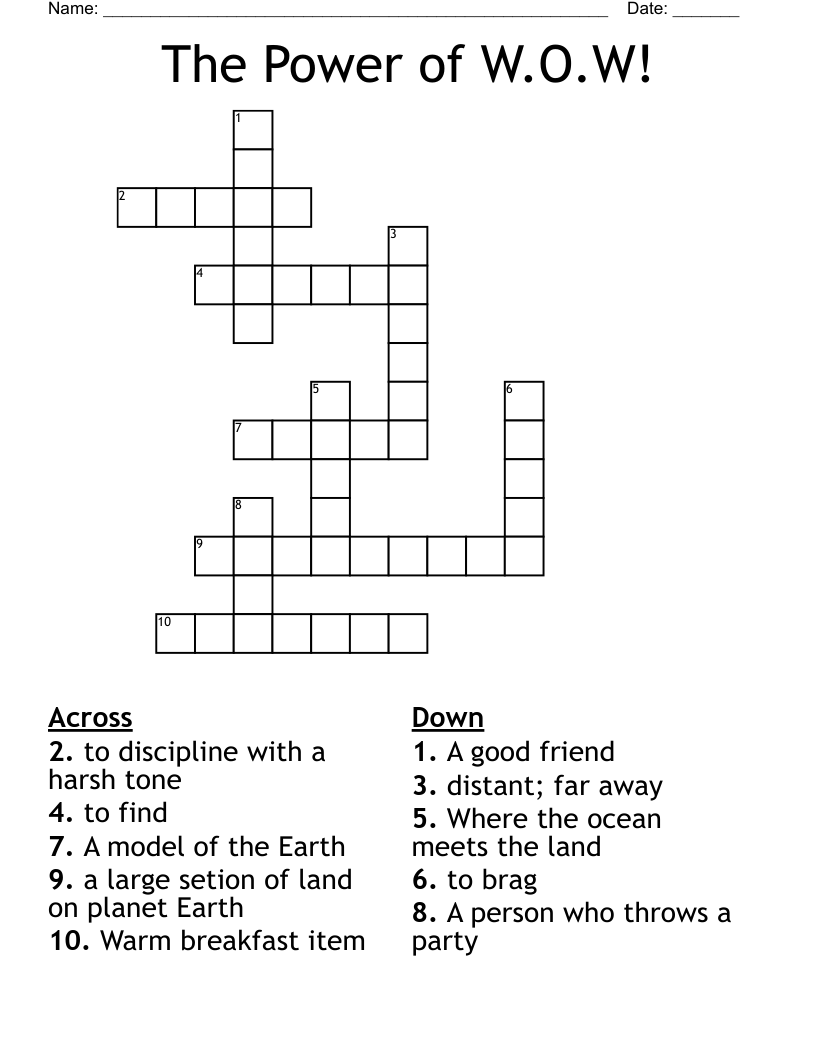 The Power of W.O.W! Crossword
