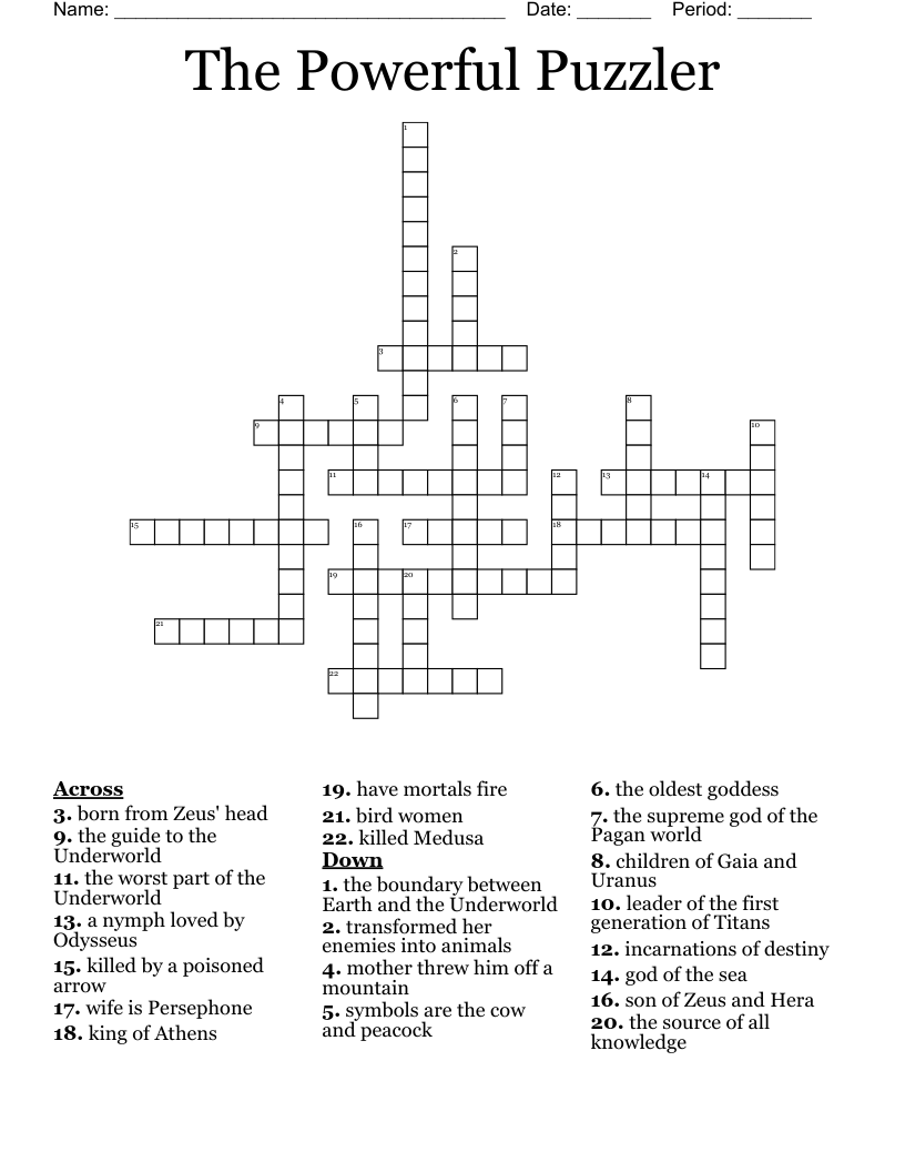 The Powerful Puzzler Crossword