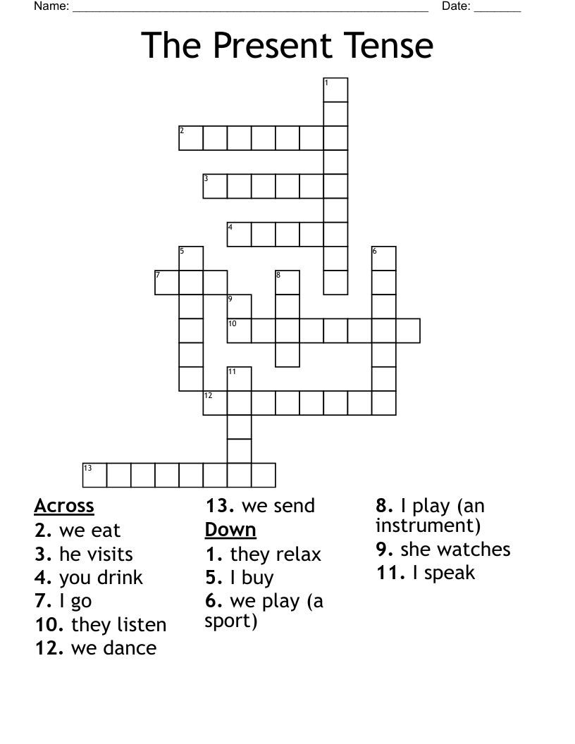 The Present Tense Crossword