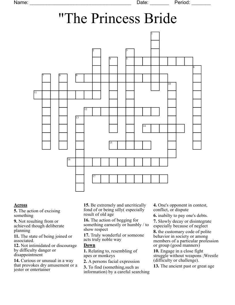 "The Princess Bride Crossword
