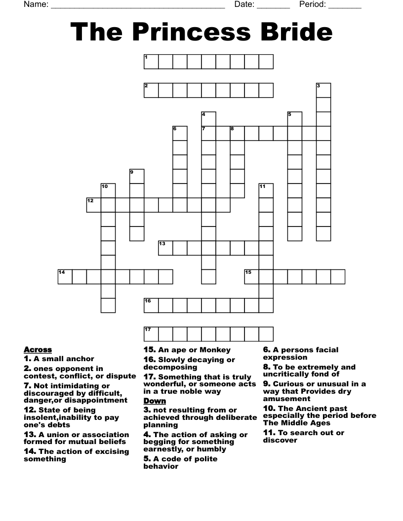 The Princess Bride Crossword