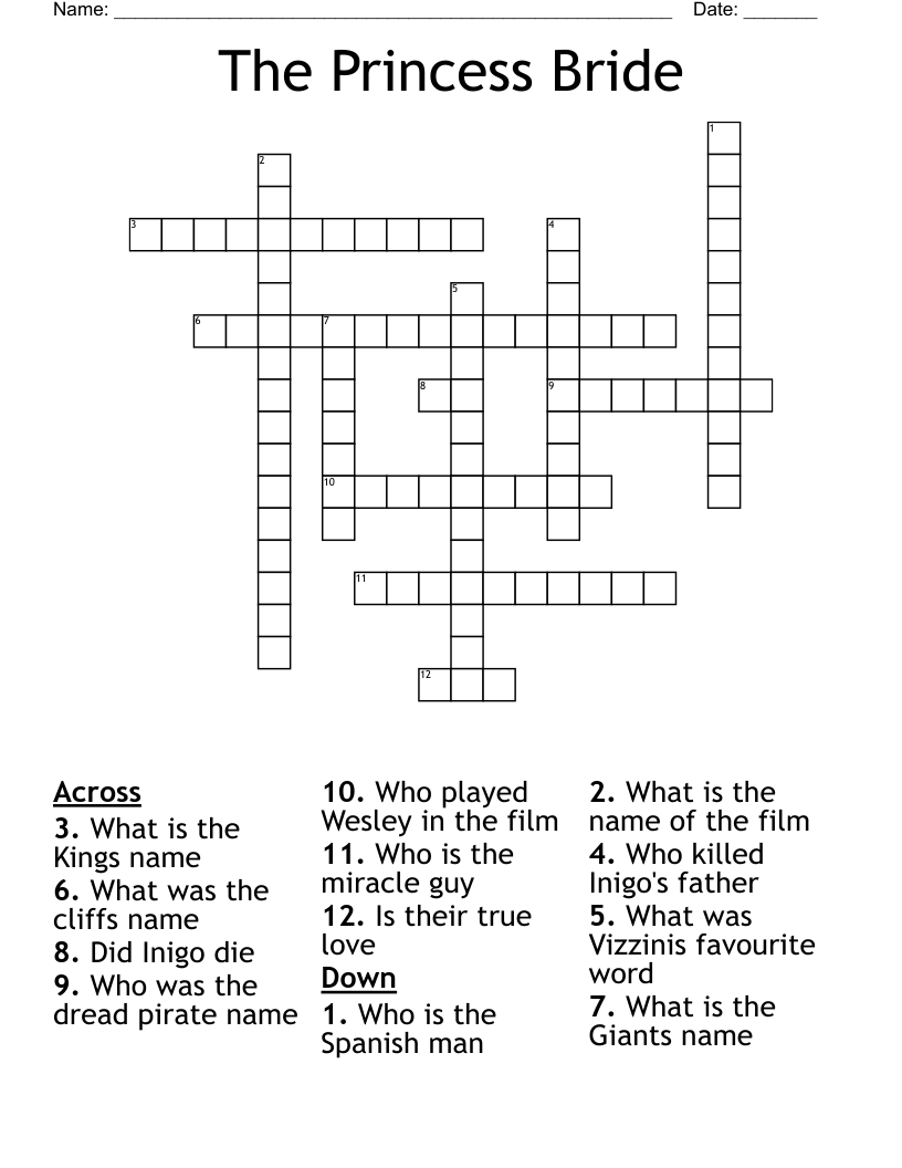 The Princess Bride Crossword