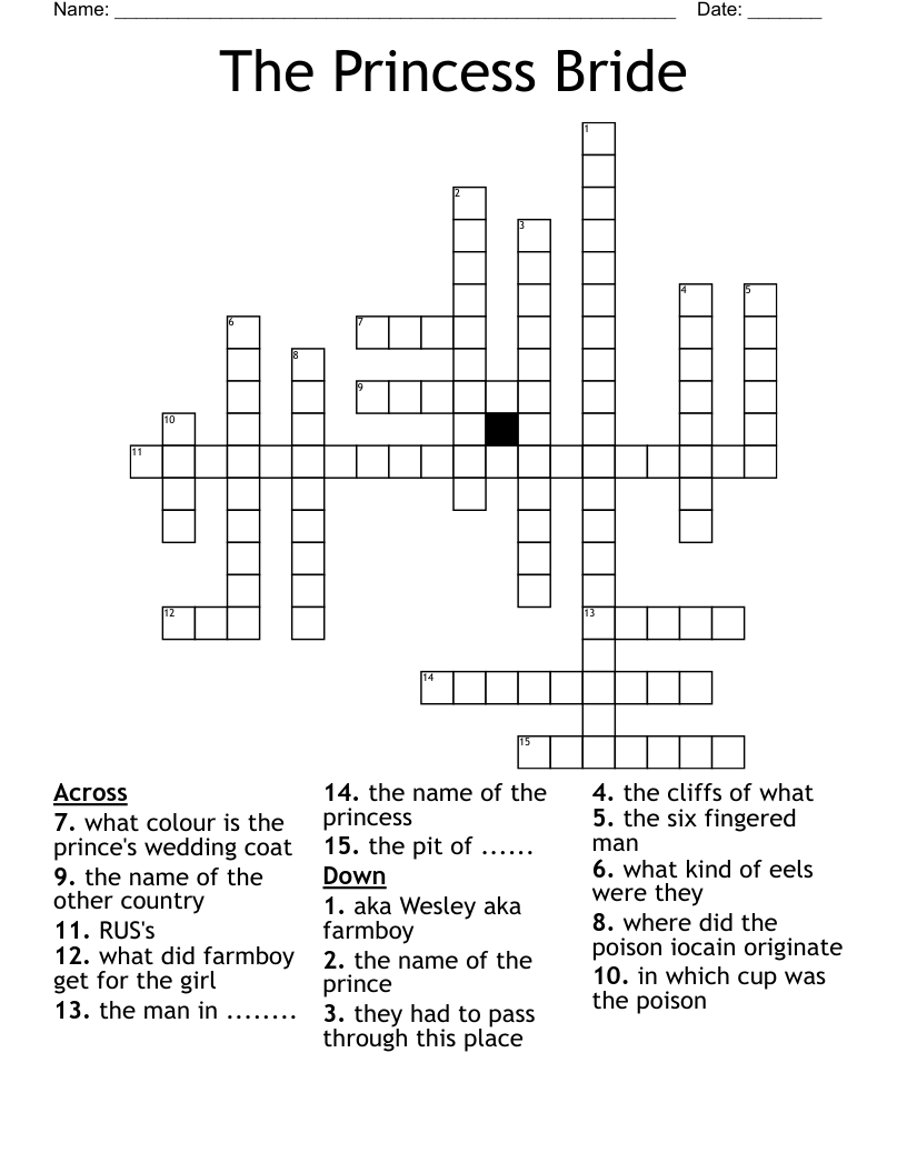 The Princess Bride Crossword