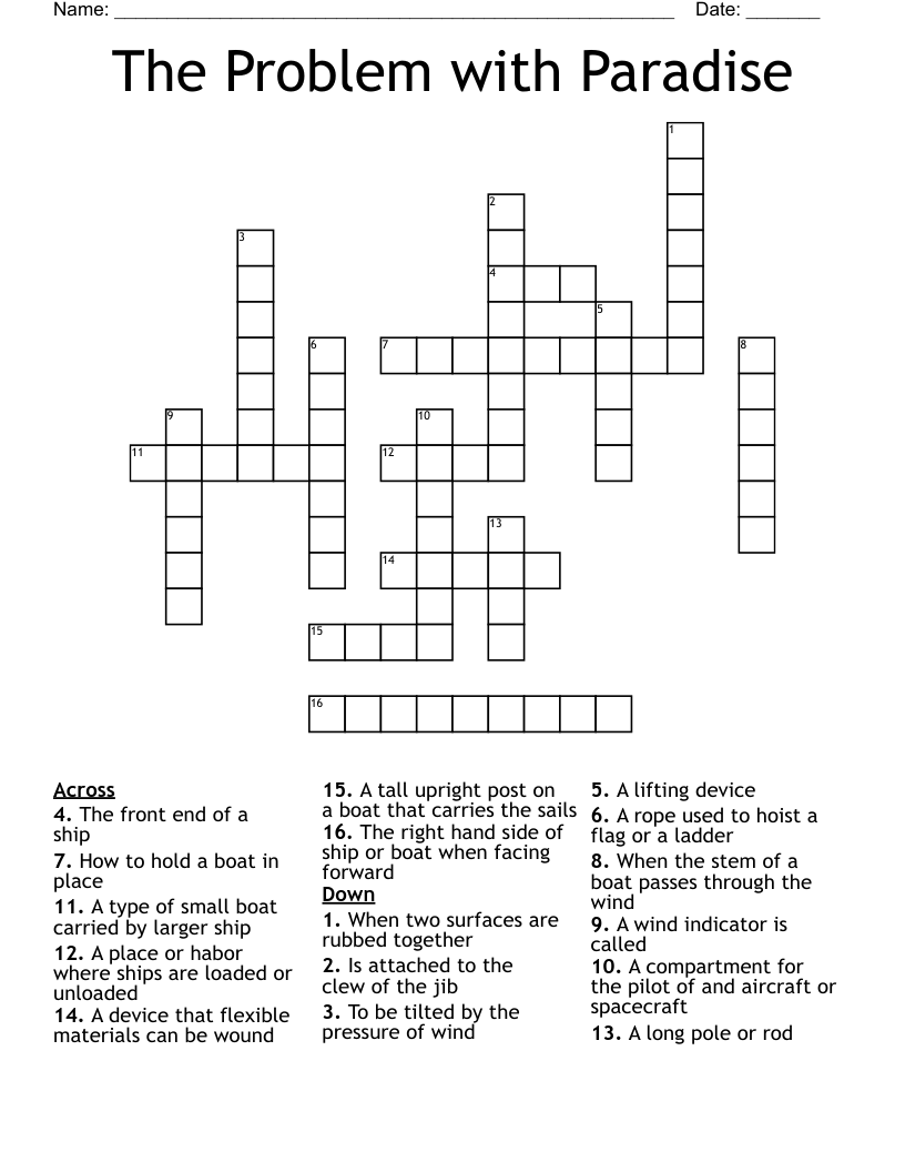 The Problem with Paradise Crossword