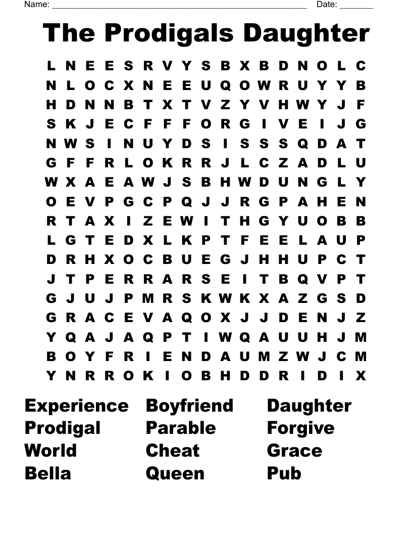 The Prodigals Daughter Word Search