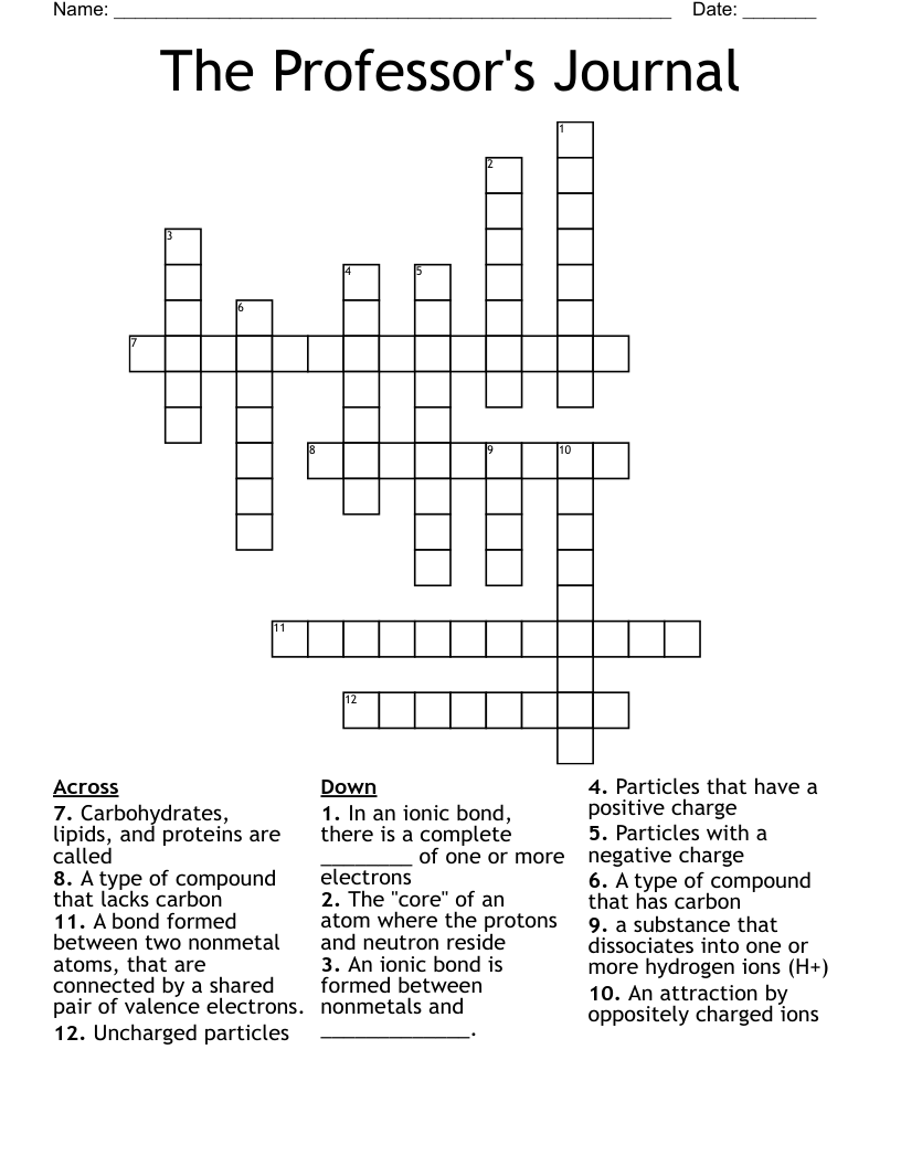 The Professor's Journal Crossword