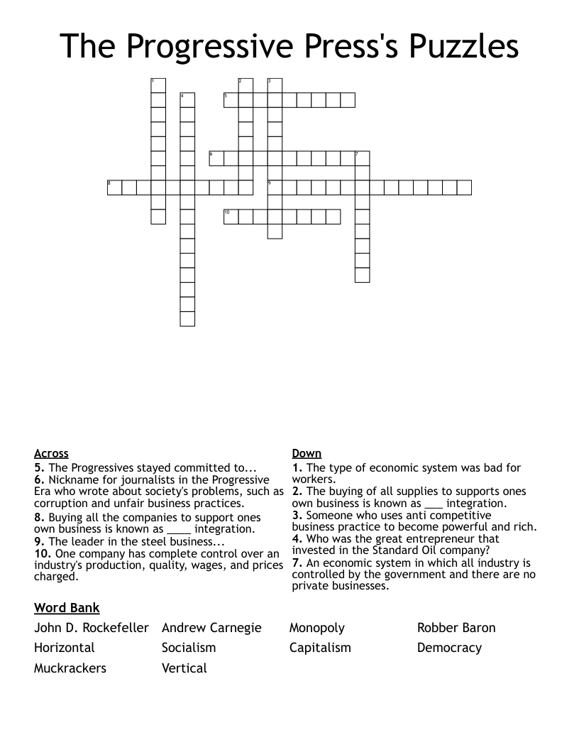 The Progressive Press's Puzzles Crossword
