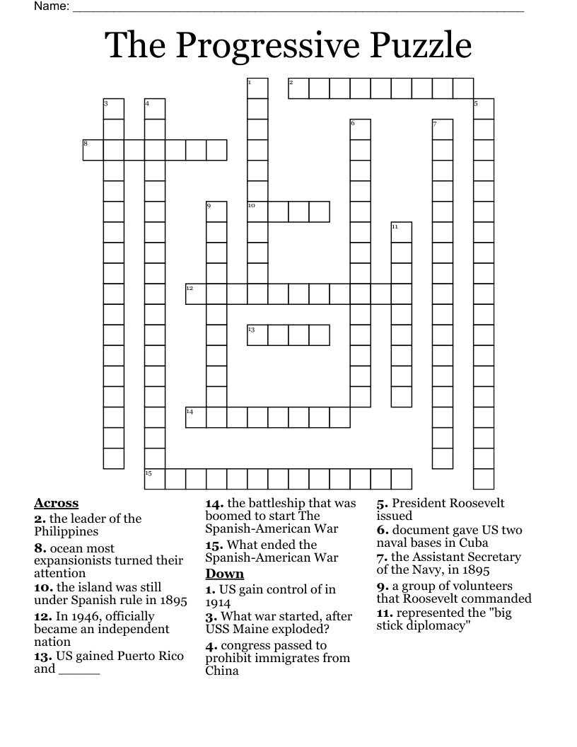 The Progressive Puzzle  Crossword