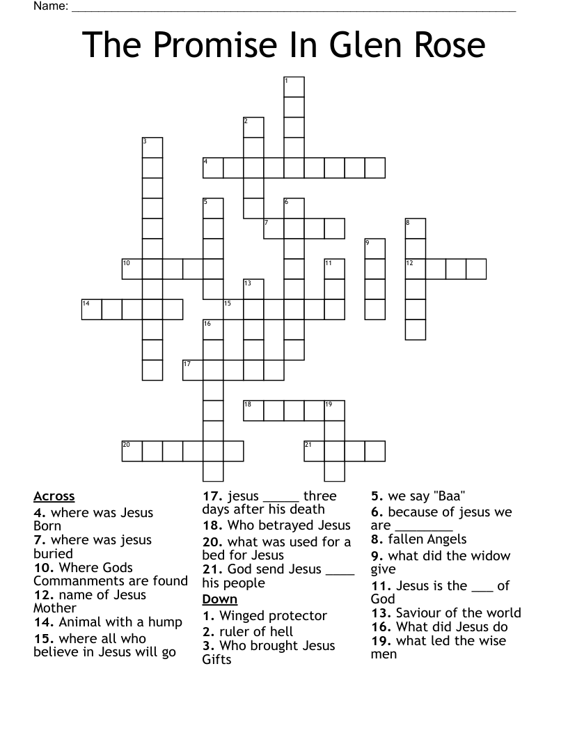 The Promise In Glen Rose Crossword