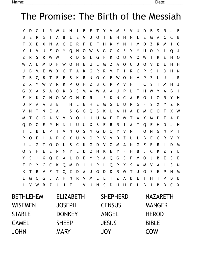 The Promise: The Birth of the Messiah Word Search