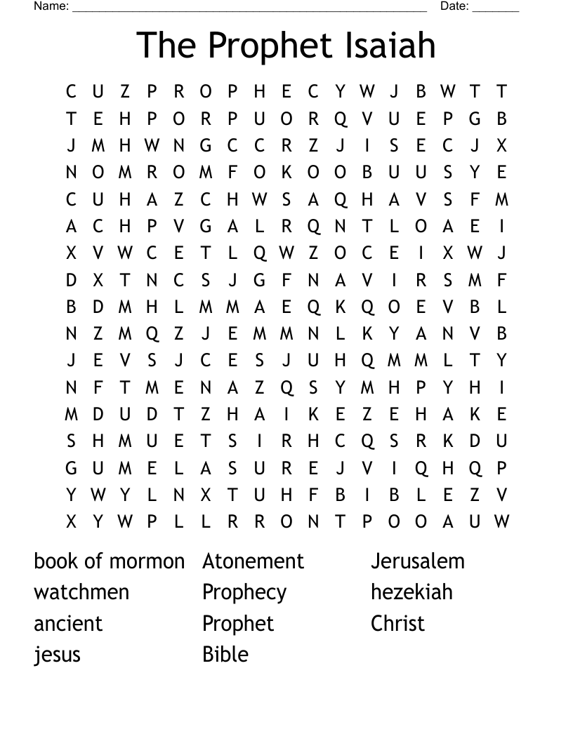 The Prophet Isaiah Word Search
