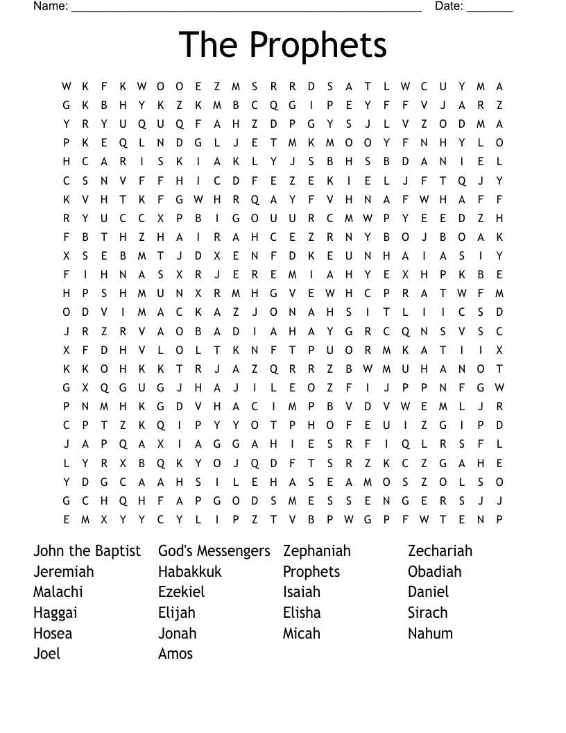 The Prophets Word Search
