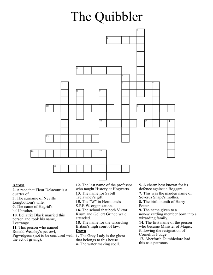 The Quibbler Crossword
