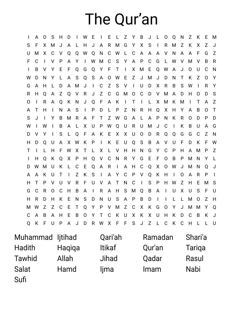 The Qur’an Word Search