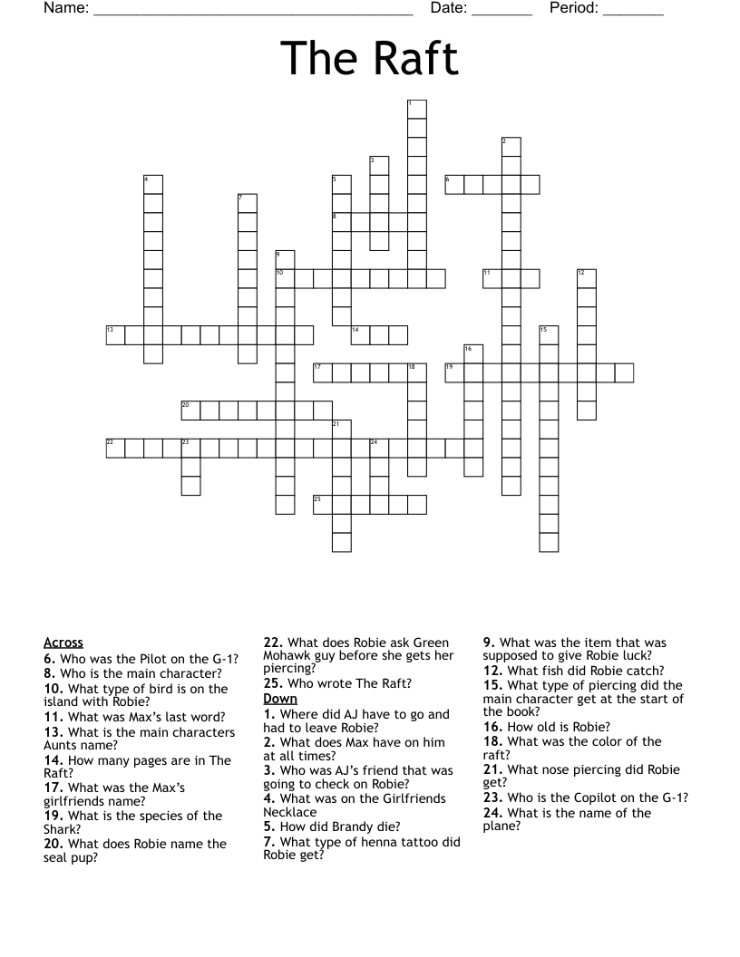 The Raft Crossword