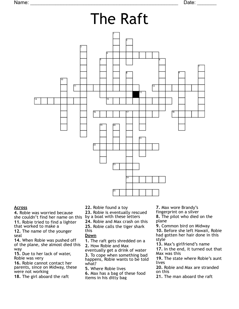 The Raft Crossword