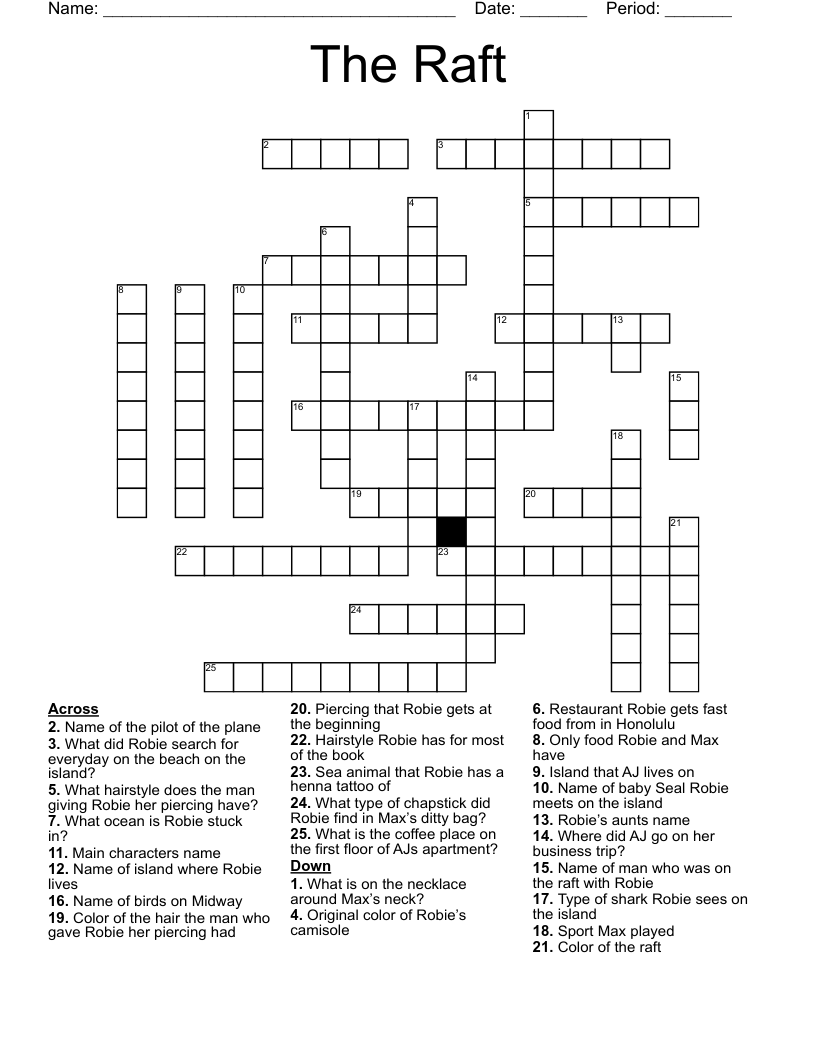 The Raft Crossword