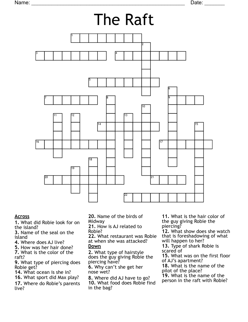 The Raft Crossword
