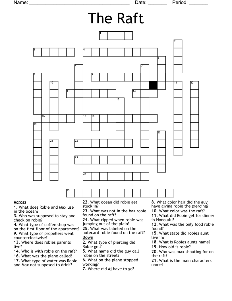 The Raft Crossword