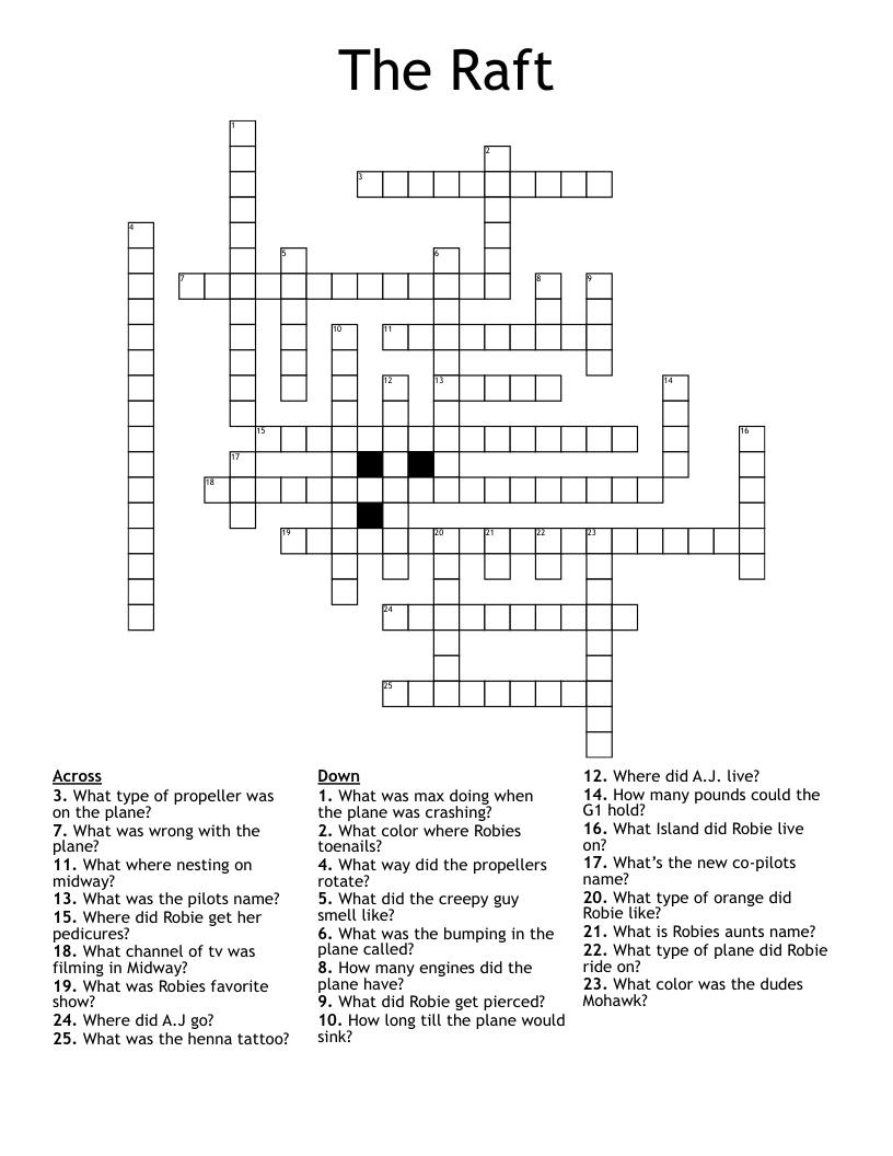 The Raft Crossword